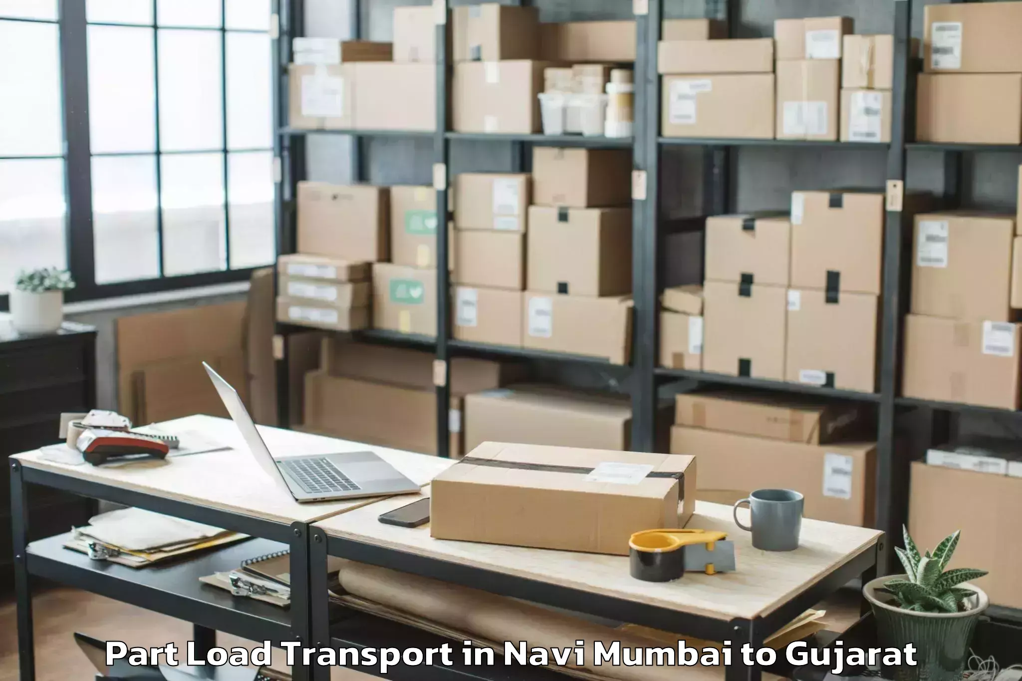 Professional Navi Mumbai to Mehsana Part Load Transport